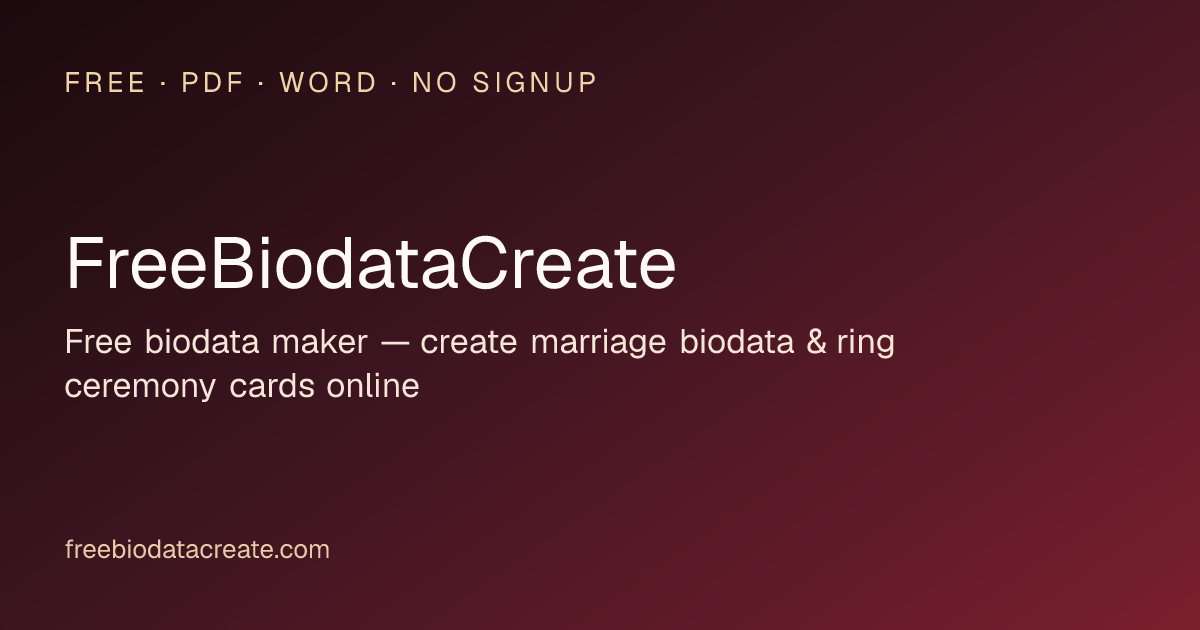 Marriage Biodata Format: What to Include | BiodataCreate