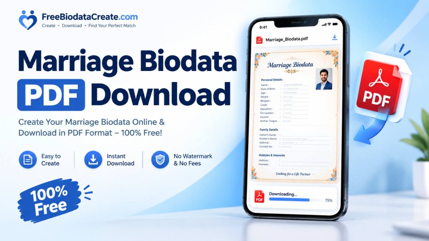 Marriage Biodata PDF Download: Best Free HD Formats (2026)